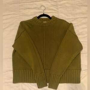 Olive green “A New Day” knitted long-sleeve